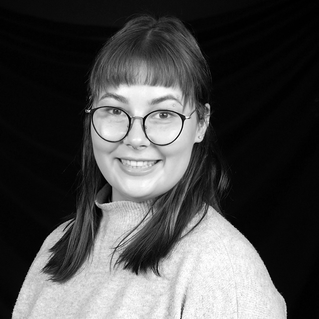 Black-and-white portrait of Alexandra van Eeden